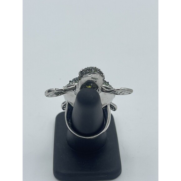 Noir Tilley The Turtle Crystal CZ Ring Sz 6 - Picture 5 of 11